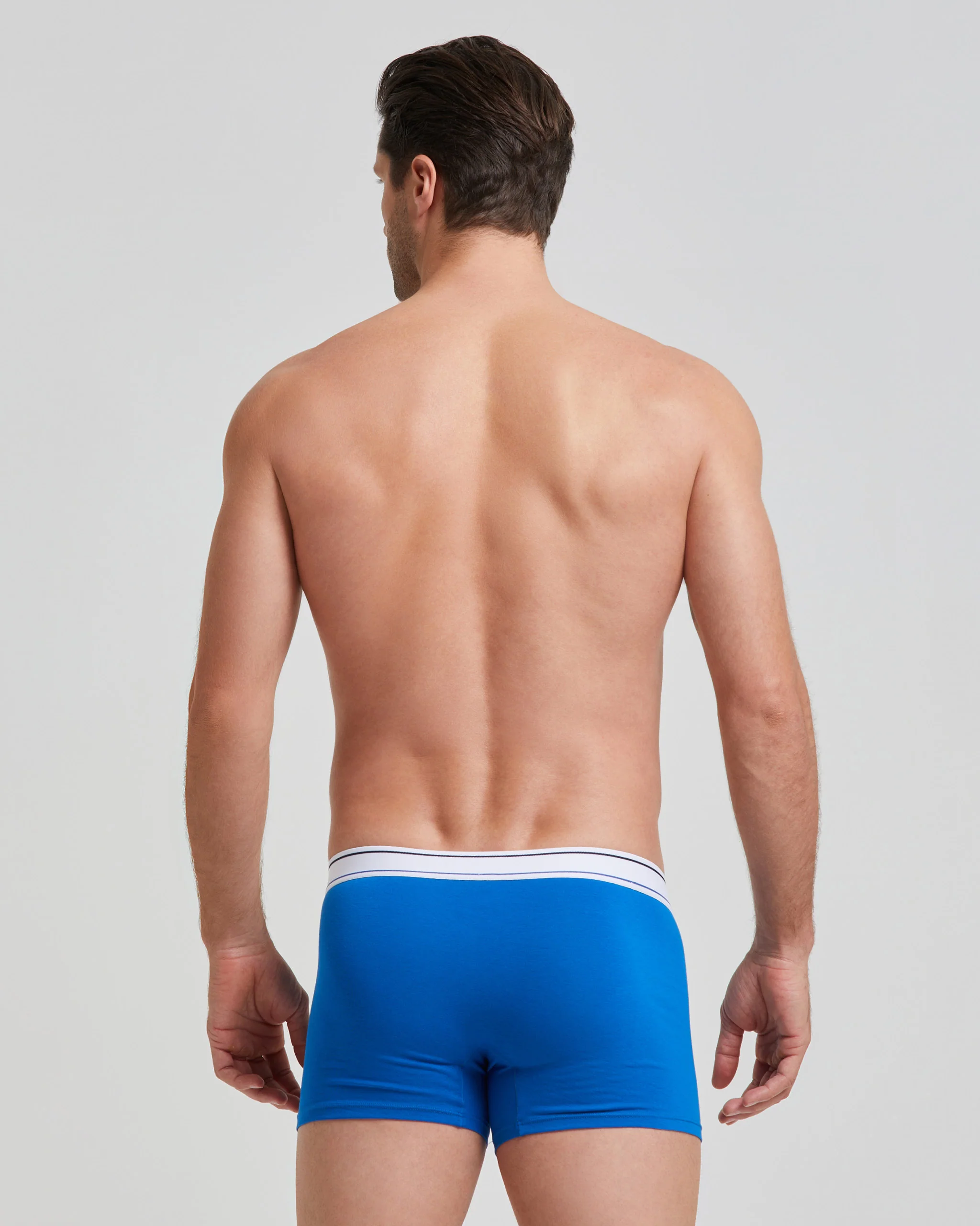 Boxer cotone tinta unita con elastico rigato - Image 2