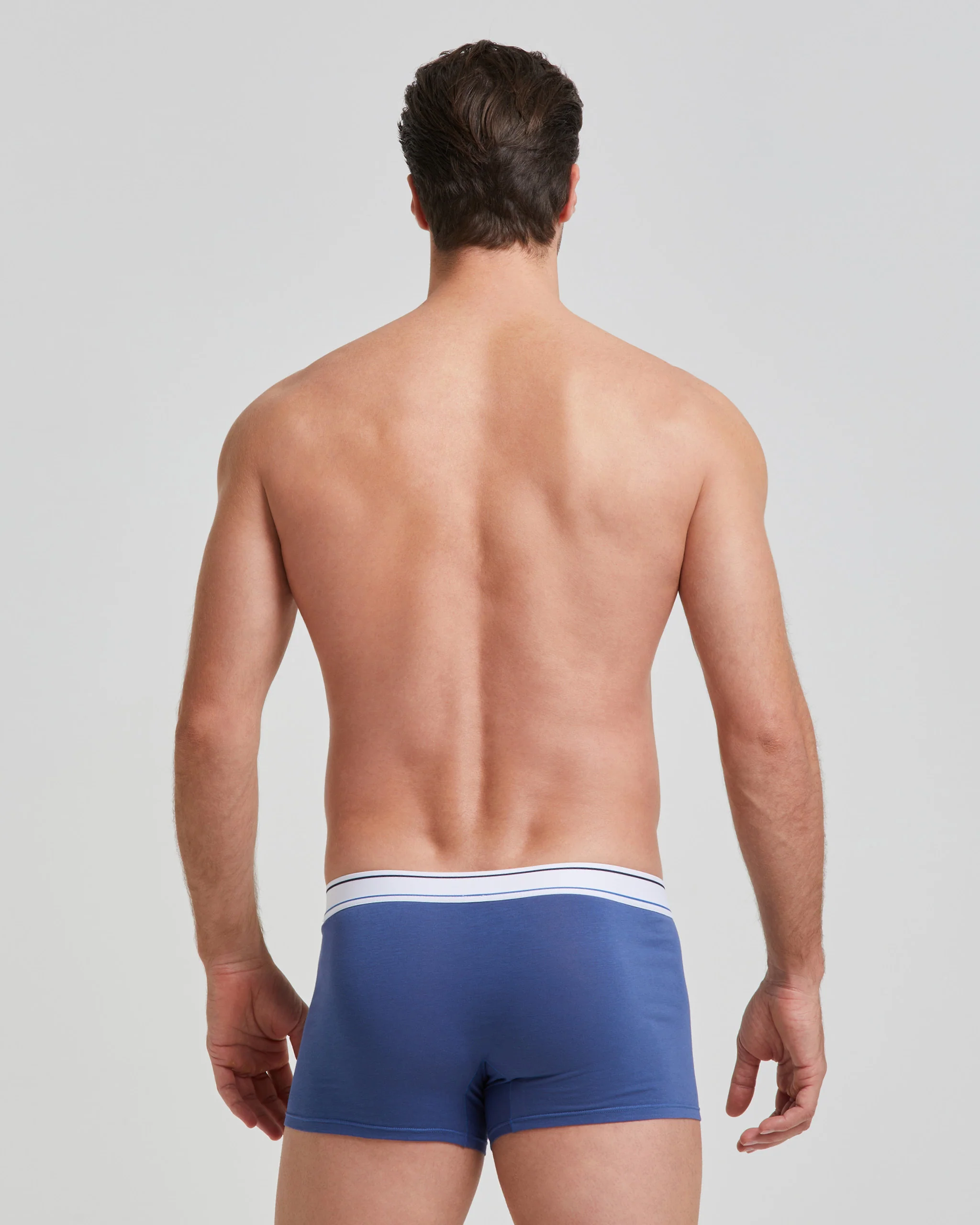 Boxer cotone tinta unita con elastico rigato - Image 2