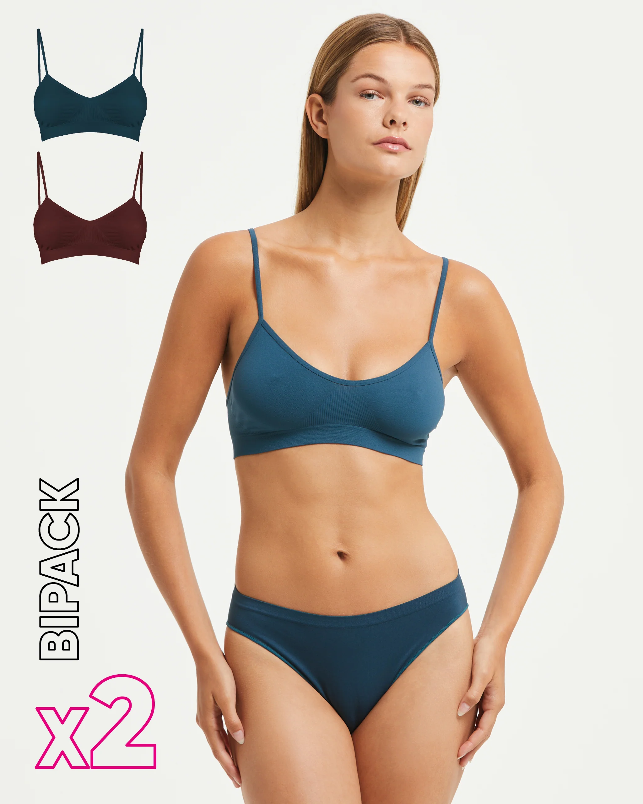 Brassiere seamless con spalline sottili X2 - Image 4