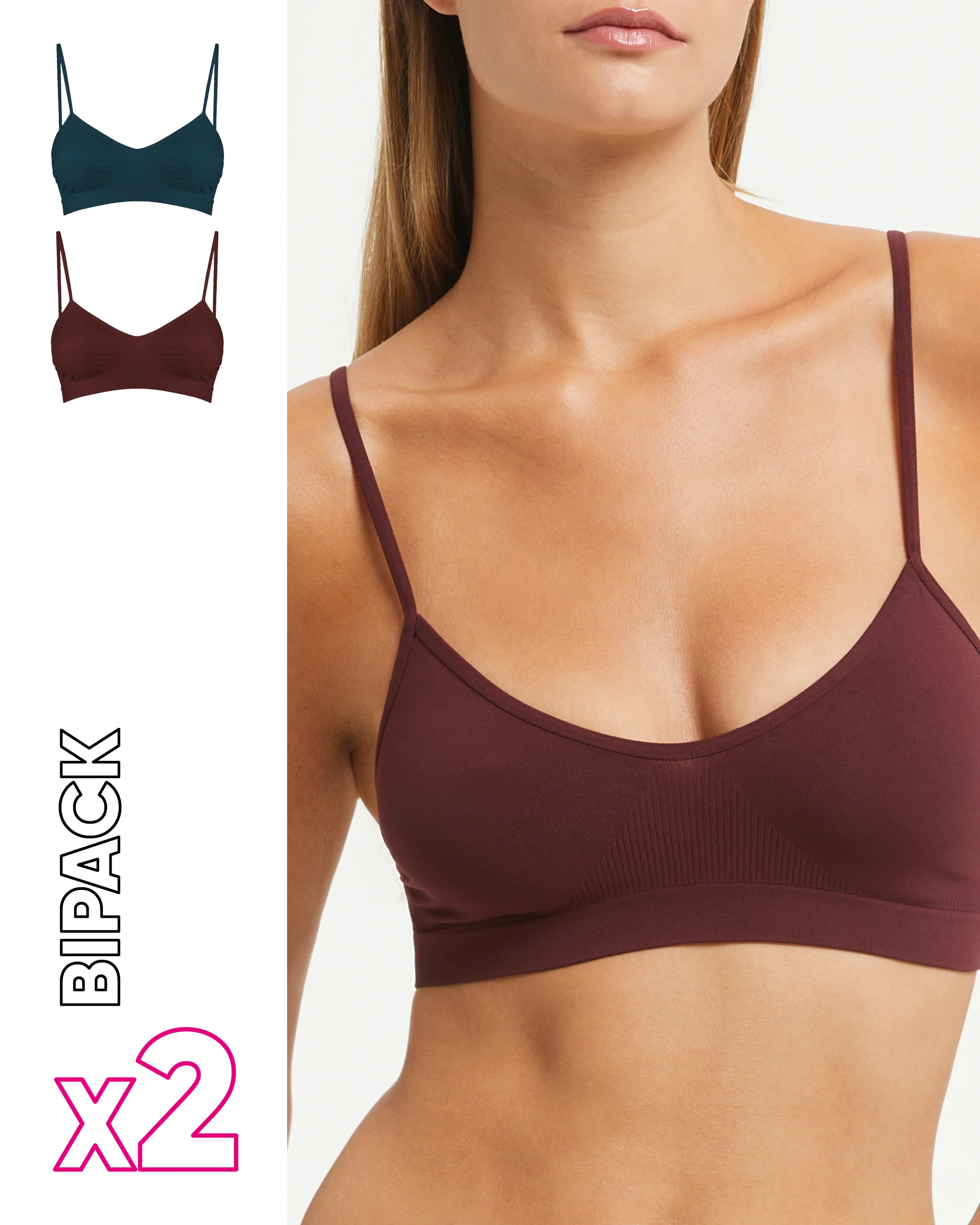 Brassiere seamless con spalline sottili X2 - Image 5