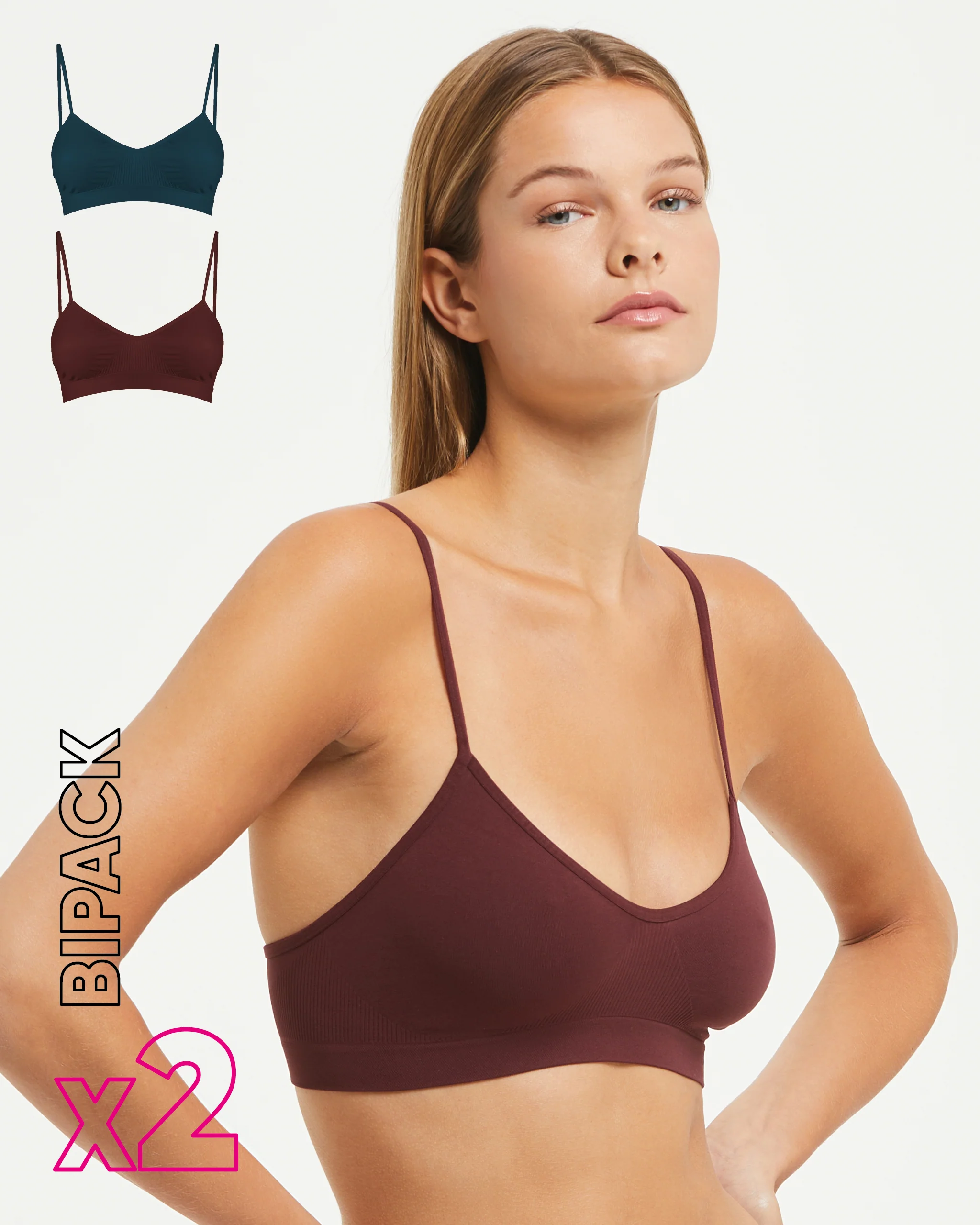 Brassiere seamless con spalline sottili X2 - Image 7
