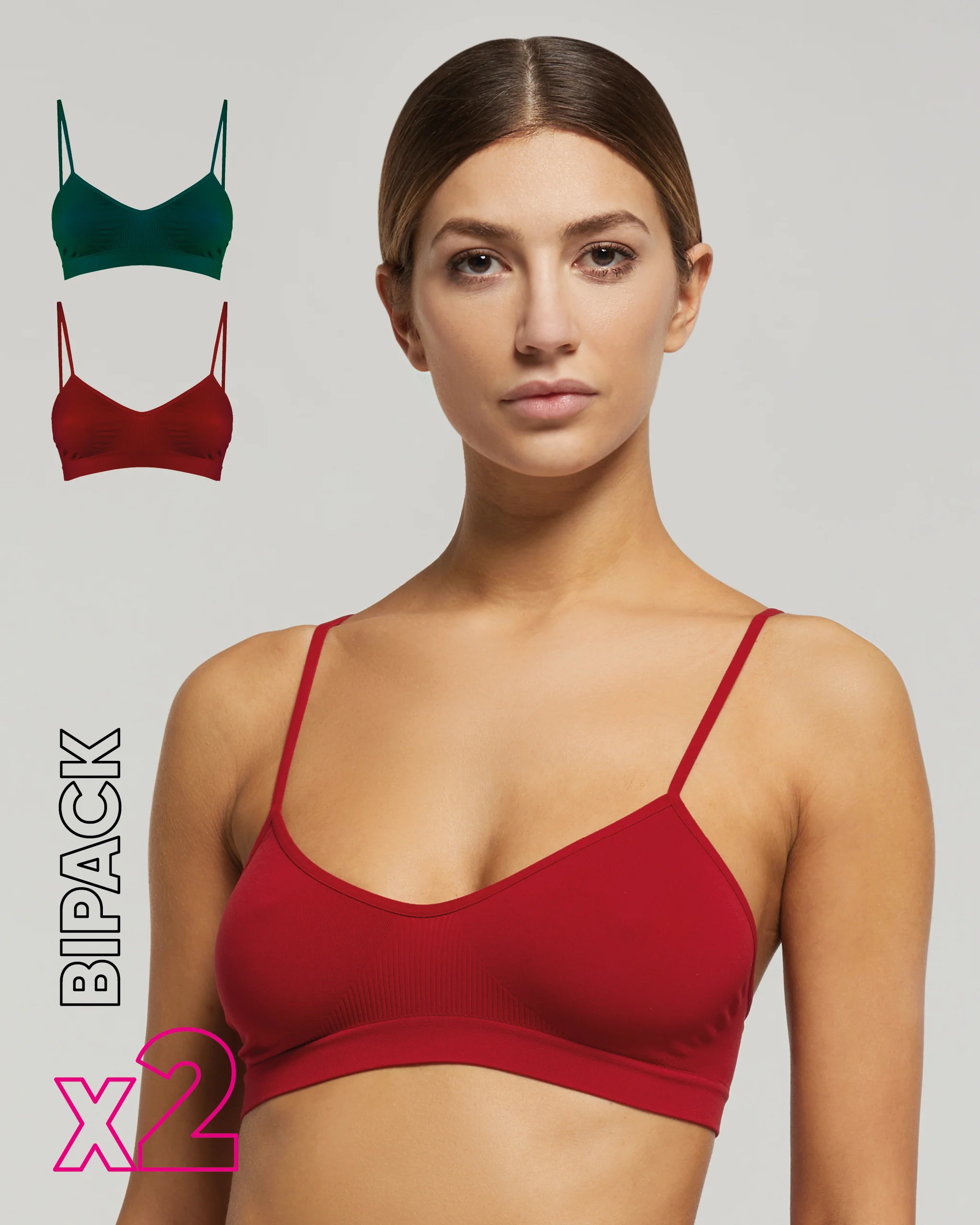 Brassiere seamless con spalline sottili X2 - Image 3
