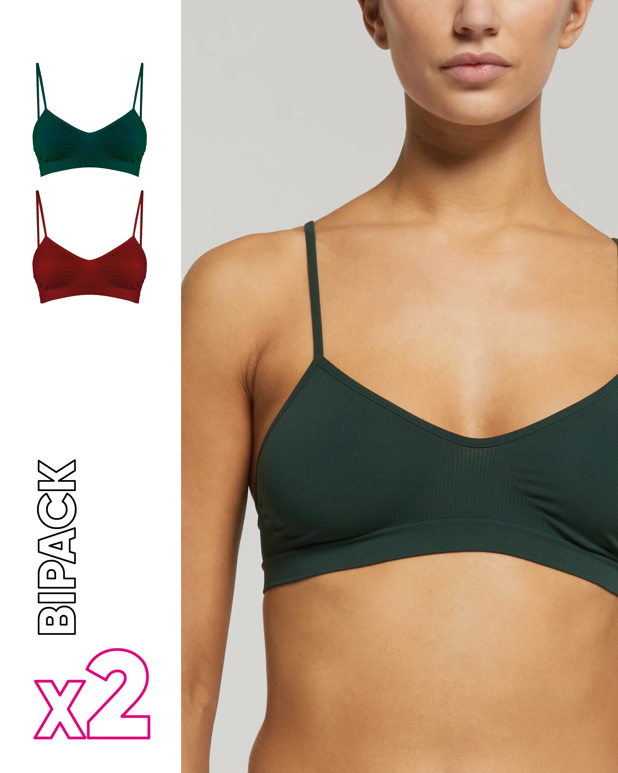Brassiere seamless con spalline sottili X2 - Image 5