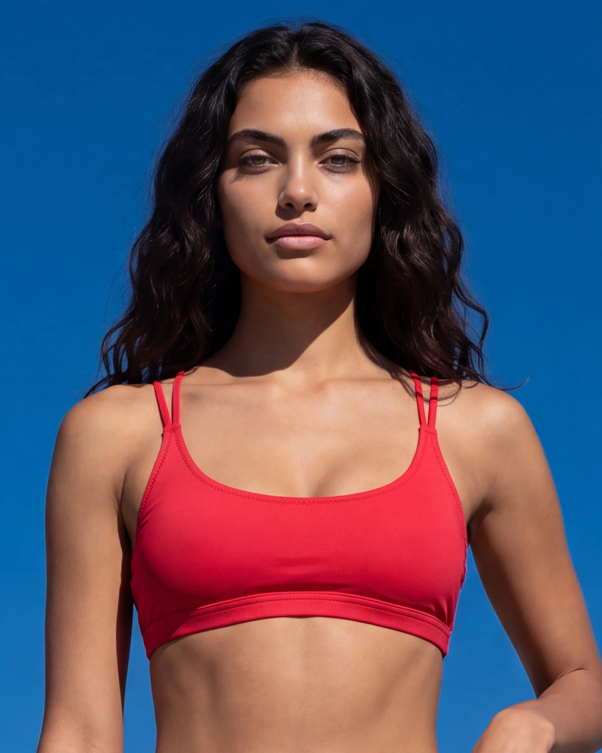 Brassiere tinta unita con dorso incrociato