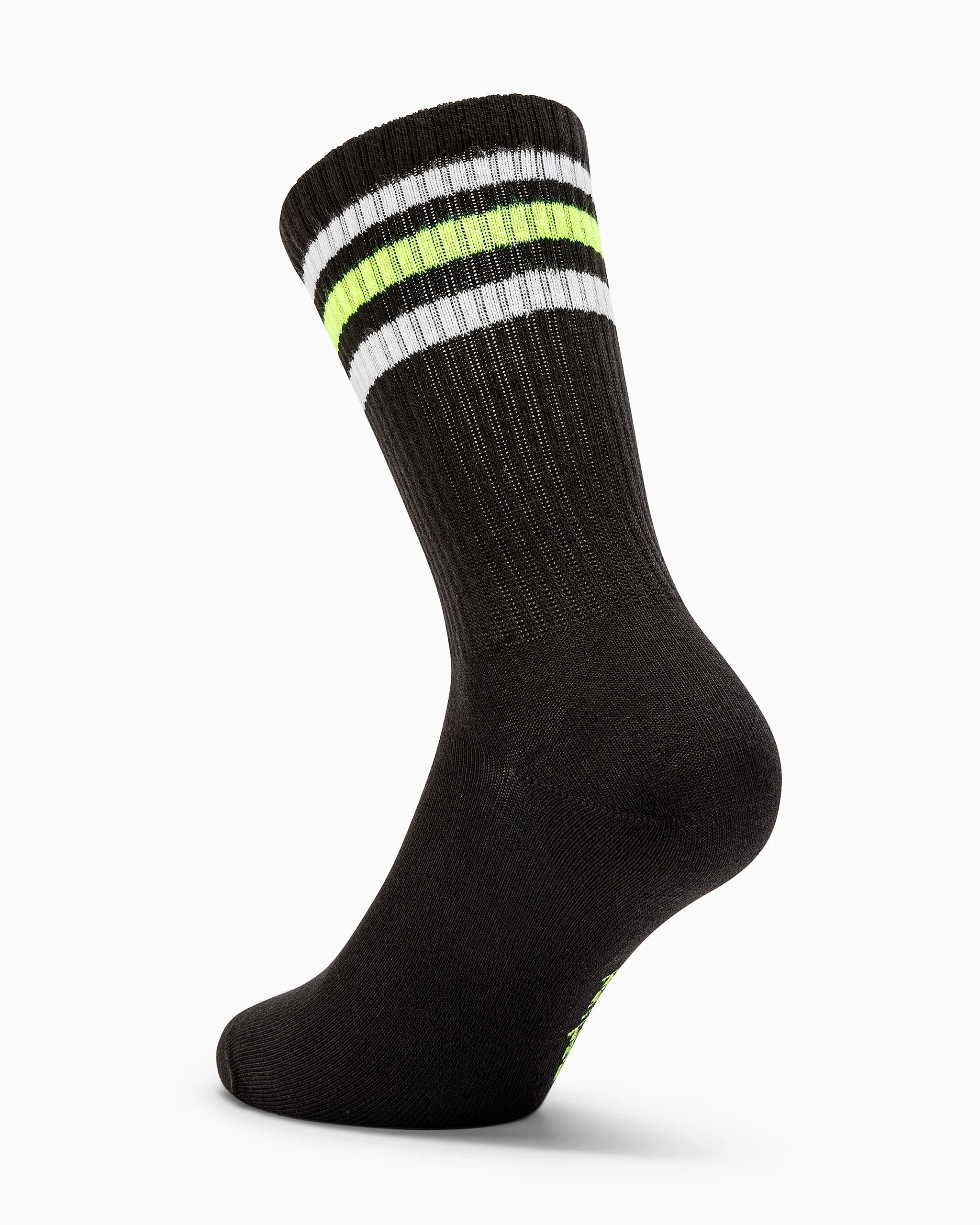 Calza tennis Crew cotone con righe fluo - Image 2