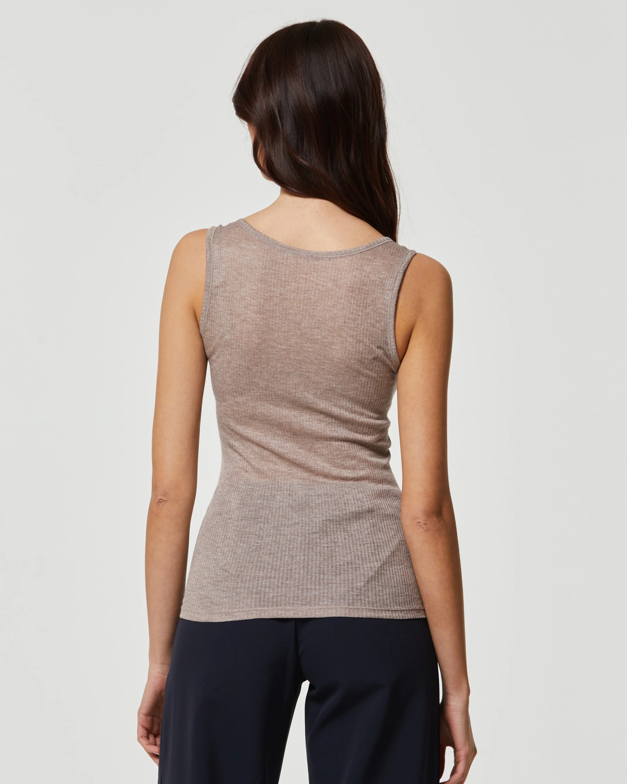 Canotta rib modal cashmere a costine - Image 2
