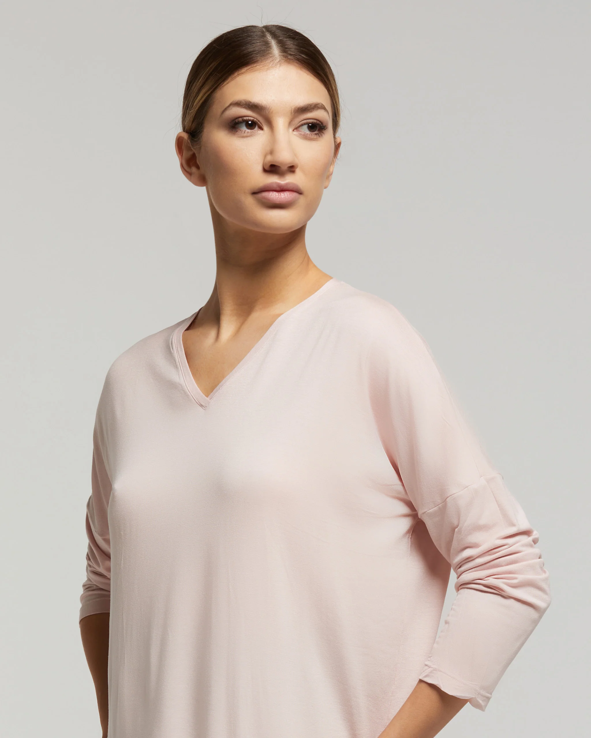 Maglia manica lunga in viscosa sostenibile vestibilità over - Image 2