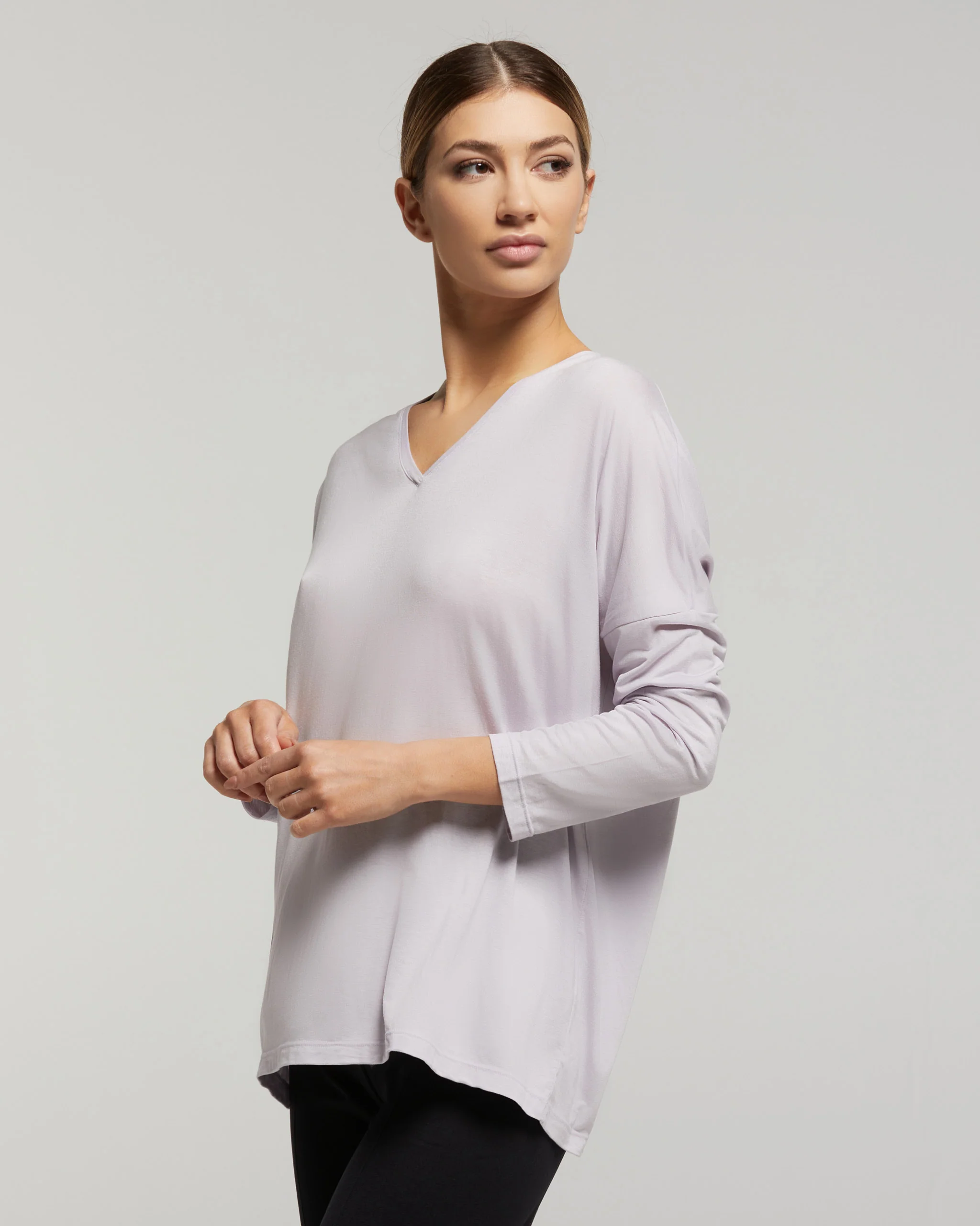Maglia manica lunga in viscosa sostenibile vestibilità over - Image 3