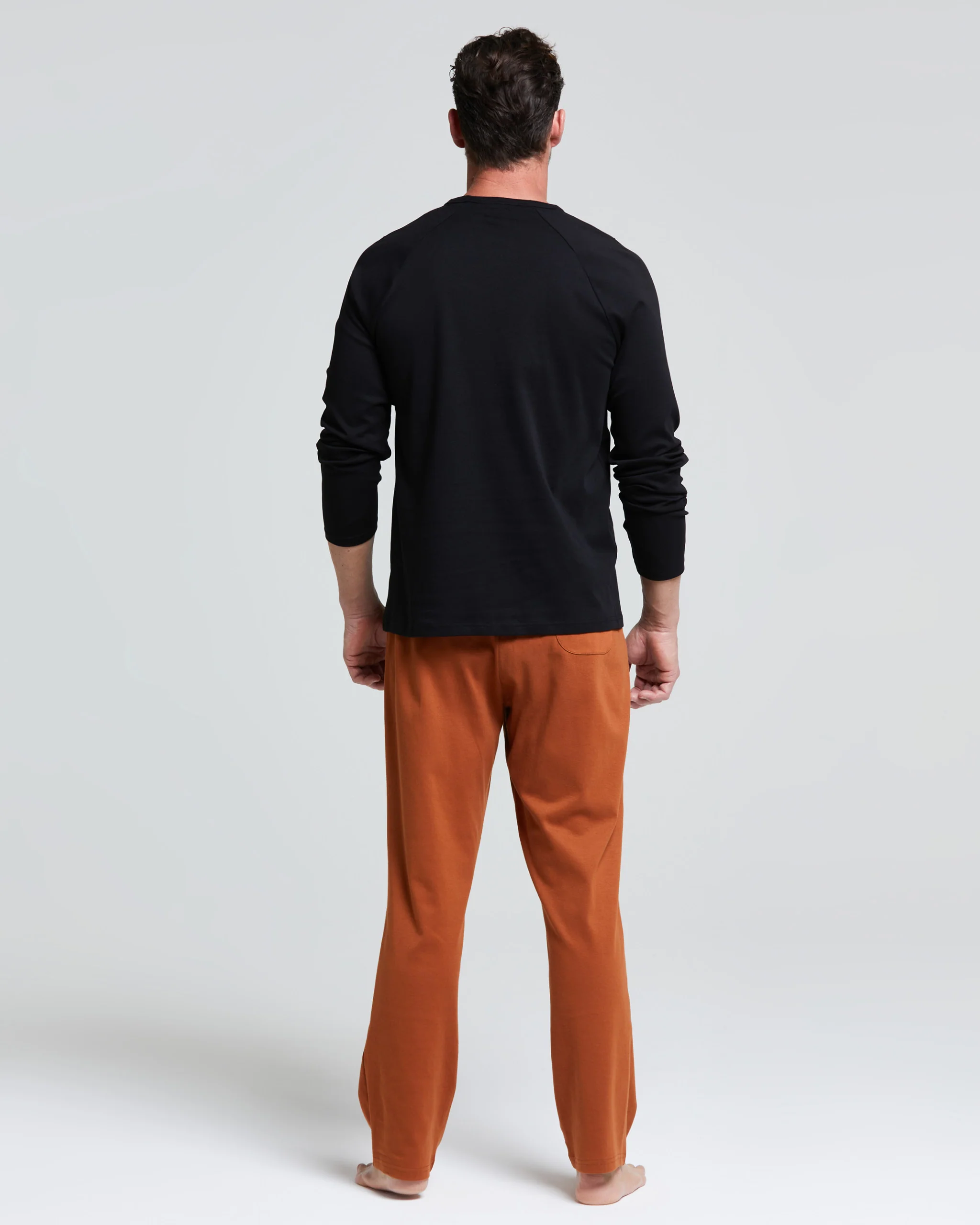 Pigiama lungo cotone interlock Arachide - Image 5