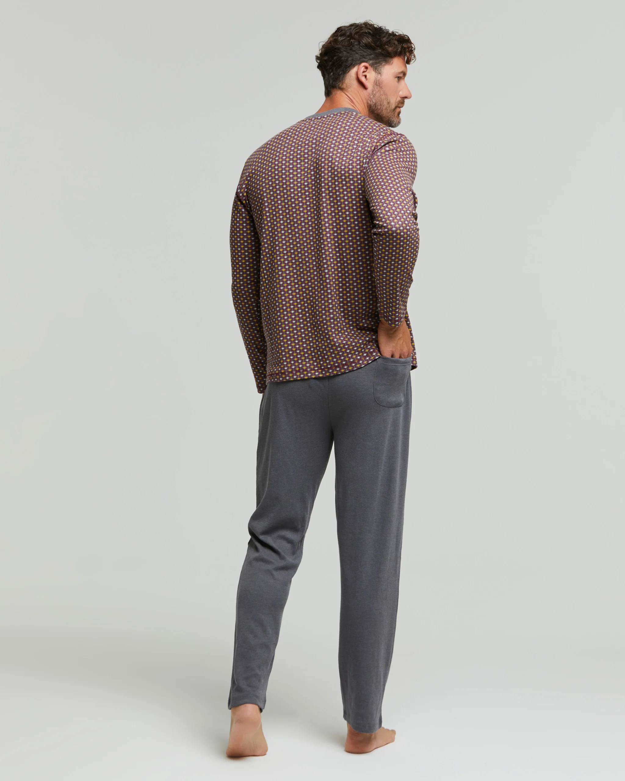 Pigiama lungo cotone interlock Zafferano - Image 5