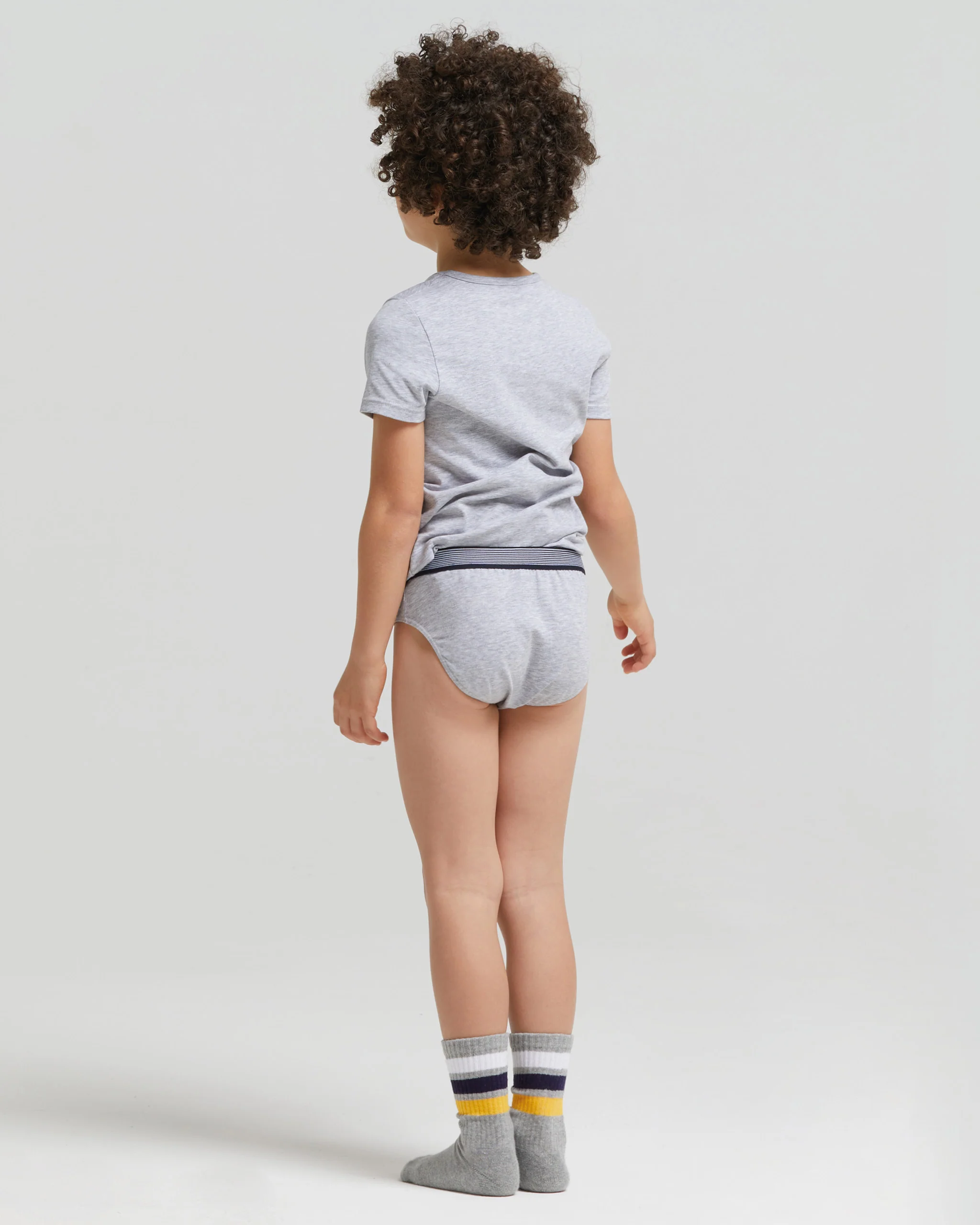 Slip bimbo in cotone organico con elastico a righe - Image 3